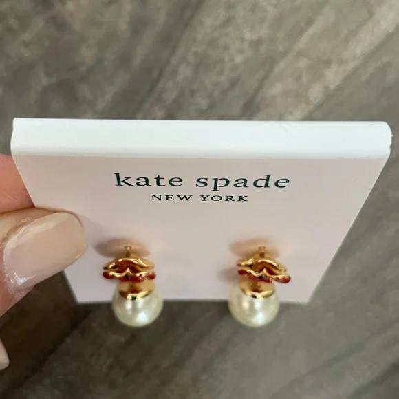 Kate Spade Poppy & Pearl Earrings - Picture 3 of 5